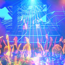 Load image into Gallery viewer, USB Rechargeable Stage Party Laser Projector Lamp Disco Voice Controlled Red Green DJ Strobe Lights Club Family Holiday Christmas Lights Projector
