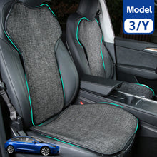 Load image into Gallery viewer, Car Flax Seat Pad Cover Comfortable Non-slip Breathable Front Rear Seatback Cushion For Tesla Model 3 Model Y
