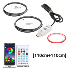 Load image into Gallery viewer, 110cm Car Ambient Lights USB APP Control Remote LED Interior RGB Symphony Atmosphere Lamp for Tesla Model 3 Y S X
