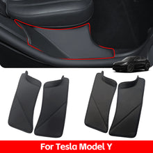 Load image into Gallery viewer, 2Pcs Leather Car Rear Door Sill Protector Scuff Plate Cover Door Inner Sill Cover Decal Sticker For Tesla Model Y 2021 2022
