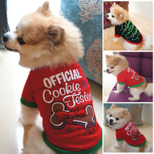 Load image into Gallery viewer, Christmas Print Pet Vest Cartoon Print Pet Puppy Dog Clothes for Small Dogs Pet Dog Vest Pet T-Shirt Pet Clothing
