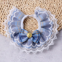 Load image into Gallery viewer, Pet Bib Pink Plaid Ribbon Dog Bowtie Organza Cotton Scarf Gauze Dog Necklace Bibs Cat Kitten Accessories
