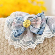 Load image into Gallery viewer, Pet Bib Pink Plaid Ribbon Dog Bowtie Organza Cotton Scarf Gauze Dog Necklace Bibs Cat Kitten Accessories
