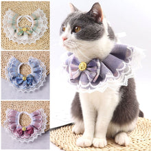 Load image into Gallery viewer, Pet Bib Pink Plaid Ribbon Dog Bowtie Organza Cotton Scarf Gauze Dog Necklace Bibs Cat Kitten Accessories
