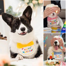 Load image into Gallery viewer, Pet Birthday Celebrate Scarf Cotton Saliva Towel Pet Hat Cat Dog Bibs Puppy Kitten Triangle Kerchief Set
