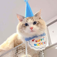 Load image into Gallery viewer, Pet Birthday Celebrate Scarf Cotton Saliva Towel Pet Hat Cat Dog Bibs Puppy Kitten Triangle Kerchief Set
