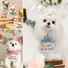 Load image into Gallery viewer, Pet Birthday Celebrate Scarf Cotton Saliva Towel Pet Hat Cat Dog Bibs Puppy Kitten Triangle Kerchief Set
