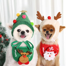 Load image into Gallery viewer, Christmas Pet Cat Dog Hat Santa Antler Puppy Xmas Holiday Costume Caps Bibs Christmas Pet Winter Clothing Party Photo Props
