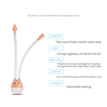 Load image into Gallery viewer, Cartoon Baby Mouth Suction Nasal Aspirator Baby Nasal Mucus Cleaner Newborn Anti Reflux Catheter Nasal Aspirator
