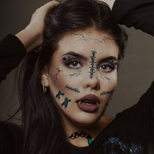 Load image into Gallery viewer, Halloween Tattoo Stickers Simulation Knife Horror Bloody Facial Makeup Waterproof Halloween Facial Tattoo Stickers
