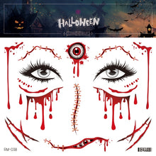 Load image into Gallery viewer, Halloween Tattoo Stickers Simulation Knife Horror Bloody Facial Makeup Waterproof Halloween Facial Tattoo Stickers
