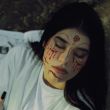 Load image into Gallery viewer, Halloween Tattoo Stickers Simulation Knife Horror Bloody Facial Makeup Waterproof Halloween Facial Tattoo Stickers
