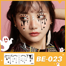 Load image into Gallery viewer, Waterproof Halloween Tattoo Stickers Simulation Spider Blood Facial Makeup Halloween Fashion Facial Tattoo Stickers
