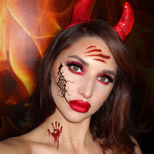 Load image into Gallery viewer, Waterproof Halloween Tattoo Stickers Simulation Spider Blood Facial Makeup Halloween Fashion Facial Tattoo Stickers
