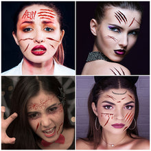 Load image into Gallery viewer, Waterproof Halloween Tattoo Stickers Simulation Spider Blood Facial Makeup Halloween Fashion Facial Tattoo Stickers
