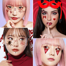 Load image into Gallery viewer, Waterproof Halloween Tattoo Stickers Simulation Spider Blood Facial Makeup Halloween Fashion Facial Tattoo Stickers
