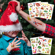Load image into Gallery viewer, Waterproof Children's Glitter Powder Tattoo Sticker Cartoon Merry Christmas Tattoo Sticker Fashion Festival Face Tattoo Stickers
