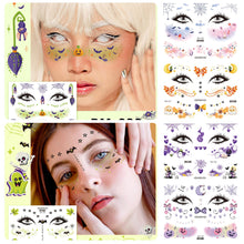 Load image into Gallery viewer, Waterproof Children's Party Tattoo Sticker Cartoon Merry Christmas Tattoo Sticker Fashion Festival Face Tattoo Stickers
