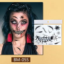Load image into Gallery viewer, Waterproof Halloween Tattoo Stickers Simulation Spider Blood Facial Makeup Halloween Fashion Facial Tattoo Stickers
