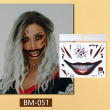 Load image into Gallery viewer, Waterproof Halloween Tattoo Stickers Simulation Spider Blood Facial Makeup Halloween Fashion Facial Tattoo Stickers

