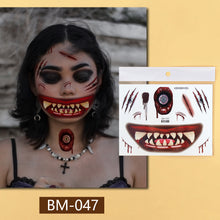 Load image into Gallery viewer, Waterproof Halloween Tattoo Stickers Simulation Spider Blood Facial Makeup Halloween Fashion Facial Tattoo Stickers
