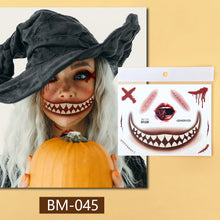 Load image into Gallery viewer, Waterproof Halloween Tattoo Stickers Simulation Spider Blood Facial Makeup Halloween Fashion Facial Tattoo Stickers

