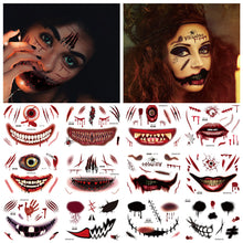 Load image into Gallery viewer, Waterproof Halloween Tattoo Stickers Simulation Spider Blood Facial Makeup Halloween Fashion Facial Tattoo Stickers
