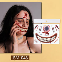 Load image into Gallery viewer, Waterproof Halloween Tattoo Stickers Simulation Spider Blood Facial Makeup Halloween Fashion Facial Tattoo Stickers
