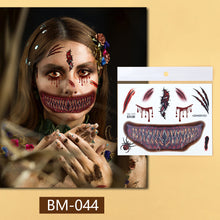 Load image into Gallery viewer, Waterproof Halloween Tattoo Stickers Simulation Spider Blood Facial Makeup Halloween Fashion Facial Tattoo Stickers
