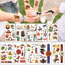Load image into Gallery viewer, Waterproof Children's Party Tattoo Sticker Cute Cartoon Cowboy Tattoo Sticker Fashion Kids Face Tattoo Stickers
