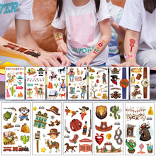 Load image into Gallery viewer, Waterproof Children's Party Tattoo Sticker Cute Cartoon Cowboy Tattoo Sticker Fashion Kids Face Tattoo Stickers
