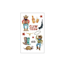 Load image into Gallery viewer, Waterproof Children's Party Tattoo Sticker Cute Cartoon Cowboy Tattoo Sticker Fashion Kids Face Tattoo Stickers
