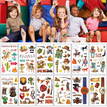 Load image into Gallery viewer, Waterproof Children's Party Tattoo Sticker Cute Cartoon Cowboy Tattoo Sticker Fashion Kids Face Tattoo Stickers
