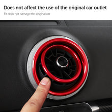Load image into Gallery viewer, 4Pcs Car Decal Instruments Air Outlet Cover Decoration Ring Stickers for Audi A3 S3 Q2 Auto Interior Aluminum Alloy Accessories
