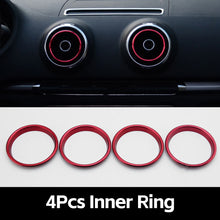 Load image into Gallery viewer, 4Pcs Car Decal Instruments Air Outlet Cover Decoration Ring Stickers for Audi A3 S3 Q2 Auto Interior Aluminum Alloy Accessories
