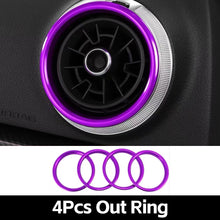 Load image into Gallery viewer, 4Pcs Car Decal Instruments Air Outlet Cover Decoration Ring Stickers for Audi A3 S3 Q2 Auto Interior Aluminum Alloy Accessories
