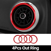 Load image into Gallery viewer, 4Pcs Car Decal Instruments Air Outlet Cover Decoration Ring Stickers for Audi A3 S3 Q2 Auto Interior Aluminum Alloy Accessories
