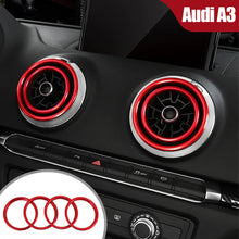 Load image into Gallery viewer, 4Pcs Car Decal Instruments Air Outlet Cover Decoration Ring Stickers for Audi A3 S3 Q2 Auto Interior Aluminum Alloy Accessories
