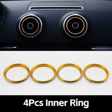 Load image into Gallery viewer, 4Pcs Car Decal Instruments Air Outlet Cover Decoration Ring Stickers for Audi A3 S3 Q2 Auto Interior Aluminum Alloy Accessories
