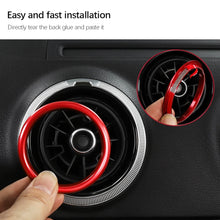 Load image into Gallery viewer, 4Pcs Car Decal Instruments Air Outlet Cover Decoration Ring Stickers for Audi A3 S3 Q2 Auto Interior Aluminum Alloy Accessories
