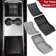 Load image into Gallery viewer, Car Central Armrest Storage Box Hidden Boxes Auto Accessories Interior Organizer TPE Waterproof For Tesla Model 3/Y
