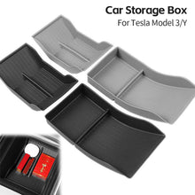 Load image into Gallery viewer, Car Central Armrest Storage Box Hidden Boxes Auto Accessories Interior Organizer TPE Waterproof For Tesla Model 3/Y
