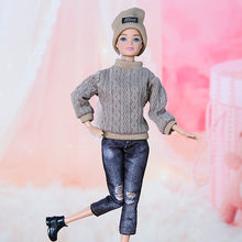 Load image into Gallery viewer, 1sey Clothes for 30cm Doll Fashion Outfits Wear Casual Sweater Shirt Pants Hat Clothes Accessories for 11.8inch Doll Girl Gift Toy
