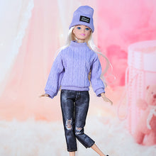 Load image into Gallery viewer, 1sey Clothes for 30cm Doll Fashion Outfits Wear Casual Sweater Shirt Pants Hat Clothes Accessories for 11.8inch Doll Girl Gift Toy
