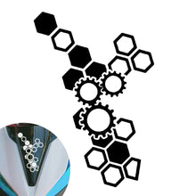 Load image into Gallery viewer, Motorcycle Front Face Fender Stickers Modification Honeycomb Gear Reflective Decal Waterproof
