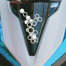 Load image into Gallery viewer, Motorcycle Front Face Fender Stickers Modification Honeycomb Gear Reflective Decal Waterproof
