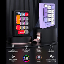 Load image into Gallery viewer, 13 Key Macro Programmable Fully Hot Swappable Mechanical Switch 7 Color RGB Light Gaming Mini Keyboard
