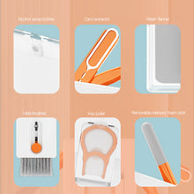 Load image into Gallery viewer, 11-in-1 Computer Cleaning Kit Bluetooth Earphone Cleaner Pen Keyborad Camera Brush Sim Card Ejector Keycap Puller Phone Holder
