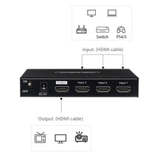 Load image into Gallery viewer, Video Switcher Three In And One Out Hdmi2.0 High Definition 4K60Hz Audio And Video Computer Tv Screen Display Converter
