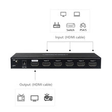 Load image into Gallery viewer, Video Switcher Five In And One Out Hdmi2.0 High Definition 4K60Hz Audio And Video Computer Tv Screen Display Converter
